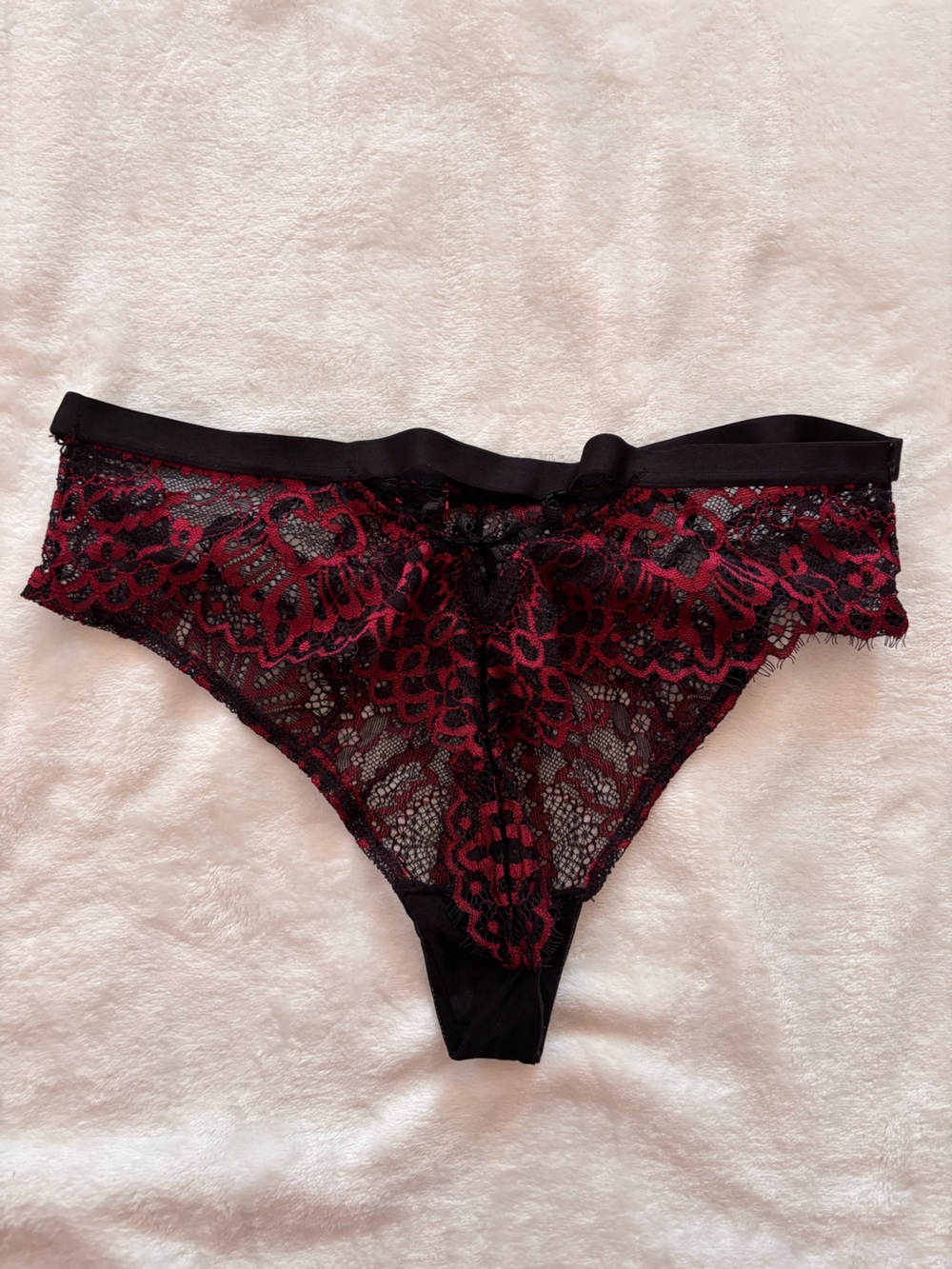 La Senza red and black lace panties
